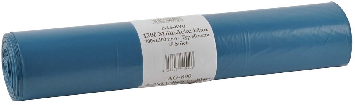 Extra Sterke Blauwe LDPE Vuilniszakken 120 Liter - Groot Formaat