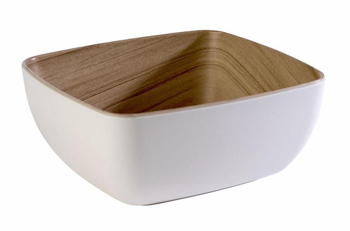 Melamine Kom Vierkant Wit Beige - Duurzame Serveerschaal