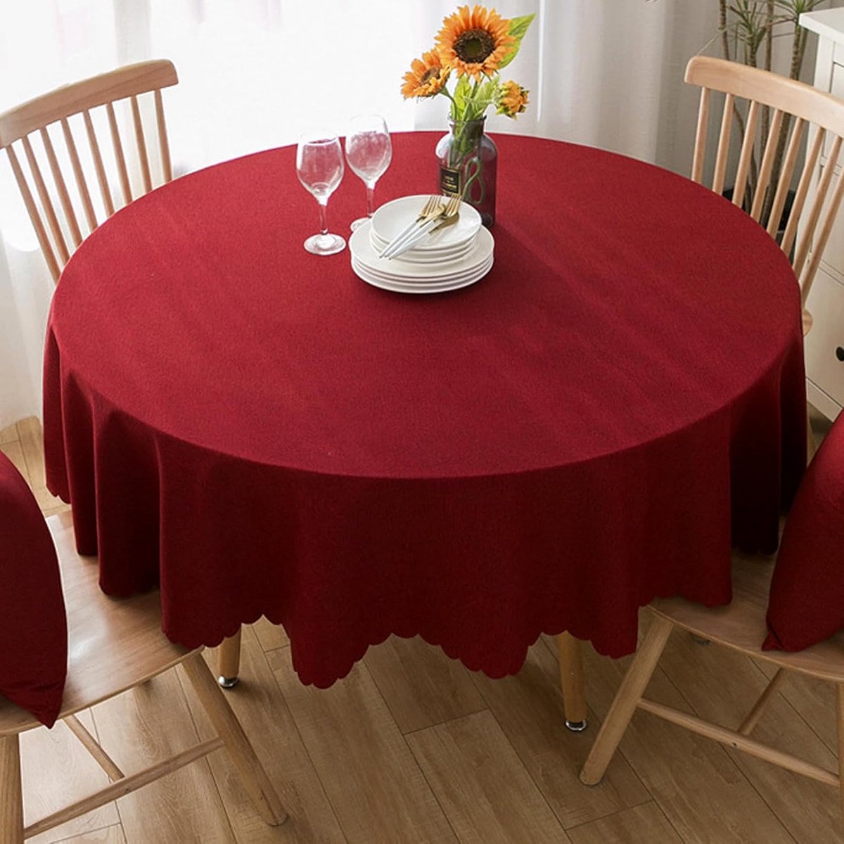 Ronde Tafelkleed 120cm Waterdicht en Vlekbestendig Polyester