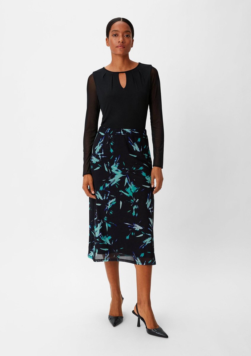 comma - female - Midi-rok in een slanke pasvorm