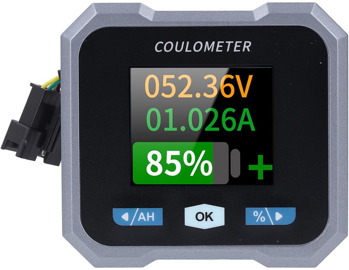 Multifunctionele Batterijmonitor met Shunt en LCD voor 10-100V 50A