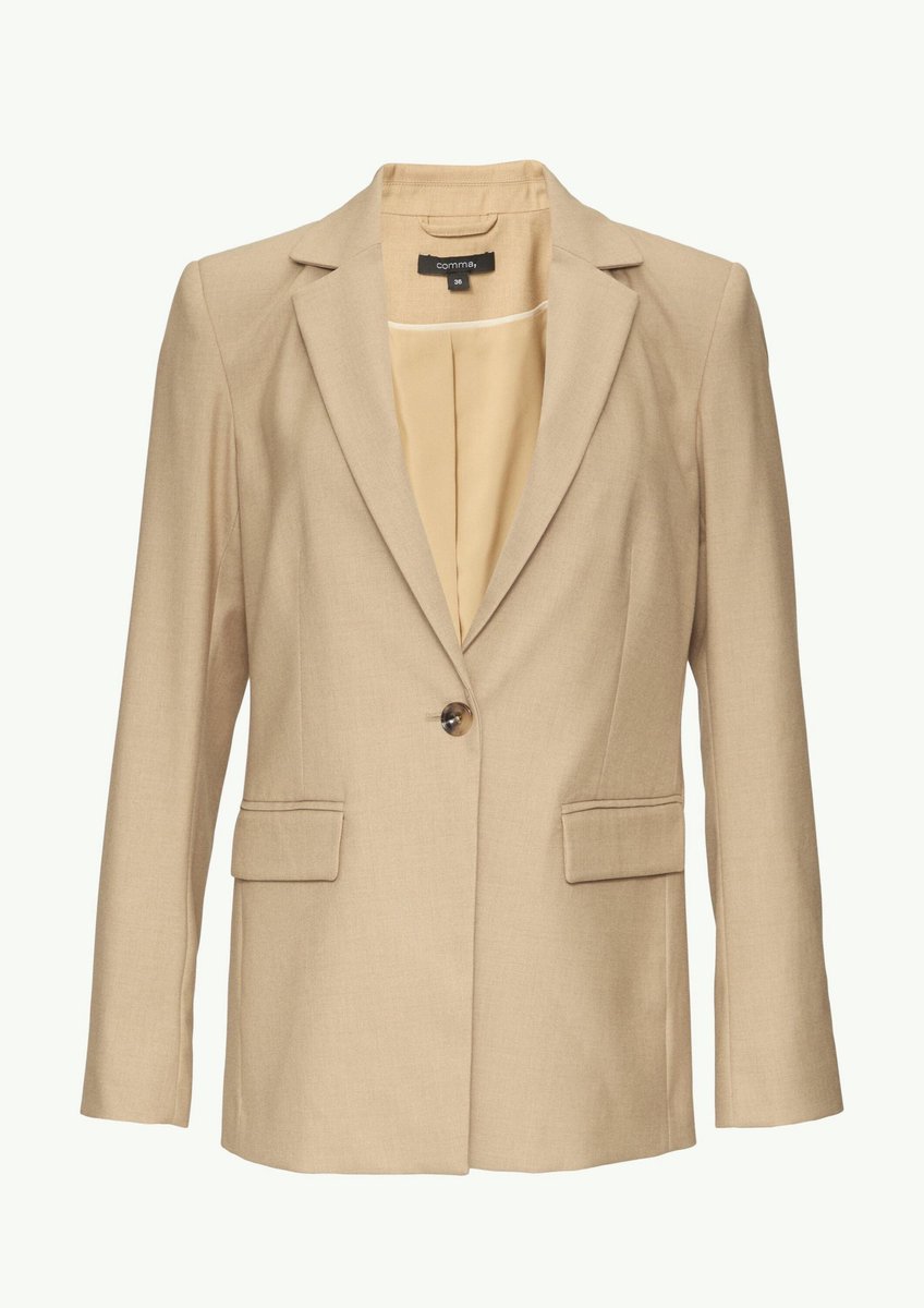 comma - female - Aansluitende blazer met keperstructuur