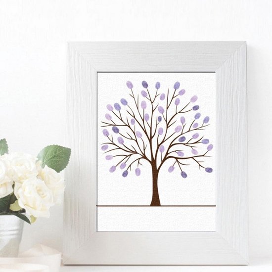 DIY Vingerafdruk Boom Gastenboek Canvas Decoratie voor Bruiloften en Feesten — afbeelding 5