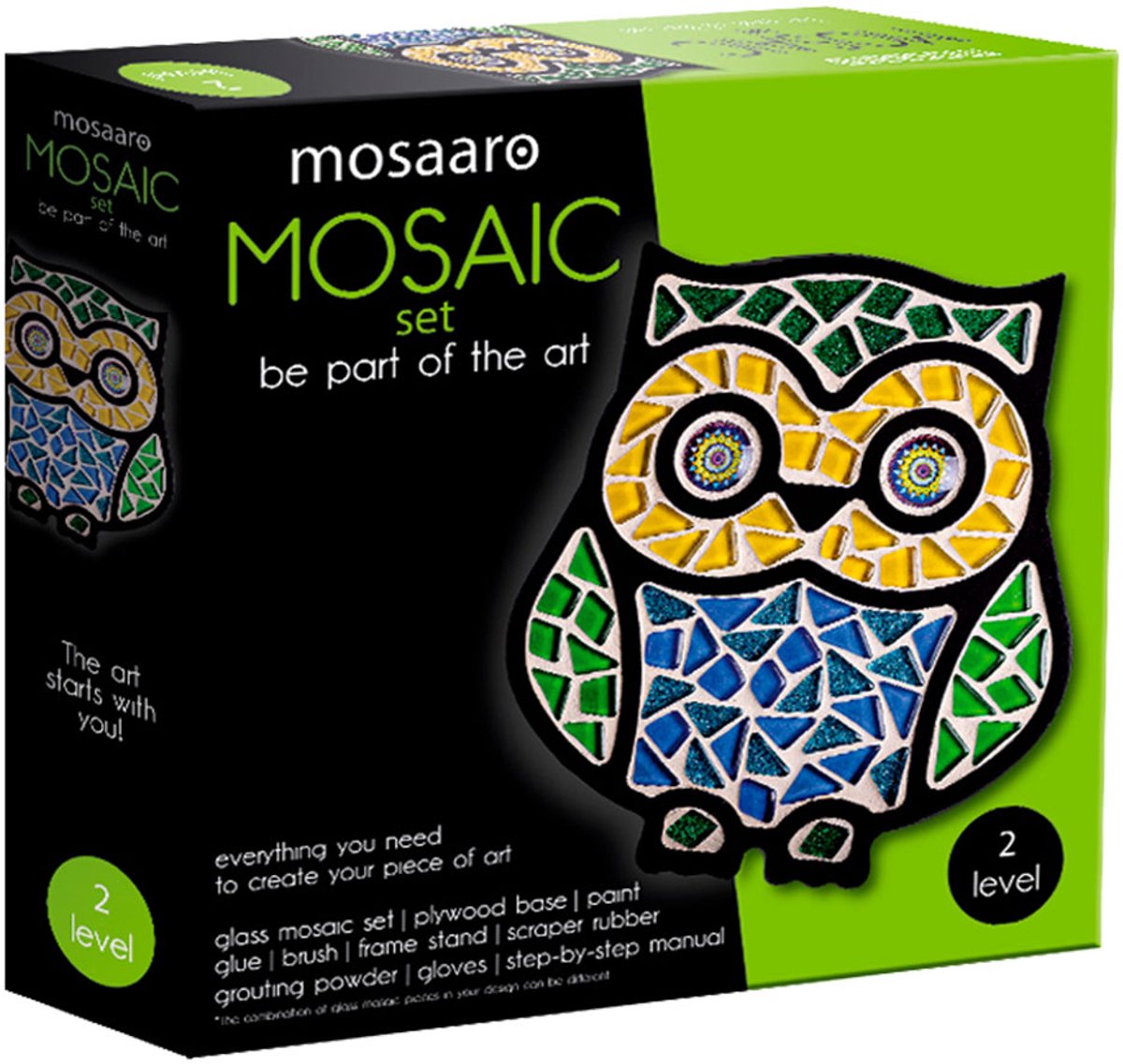 Mosaaro mozaïek knutselset uil - creatieve glasmozaïek DIY set.