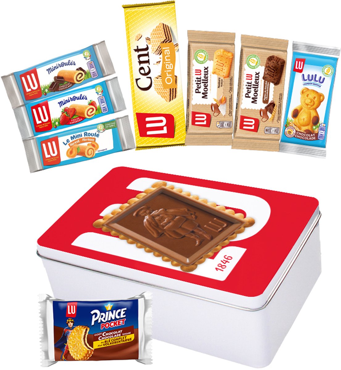 LU Collection Box - Lu Roulé, Cent Wafers, Petit Moelleux, Lulu beertje, Prince Pocket - 374g