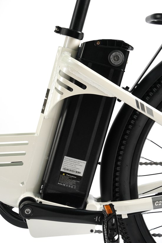 TTGO C2 PRO Elektrische Fiets - 250W Motor - 36V18Ah Accu - 26x1.95" Banden - Max Snelheid 25km/u - Max Bereik 80-120km - Shimano 7 Versnellingen - Wit van TTGO — afbeelding 4