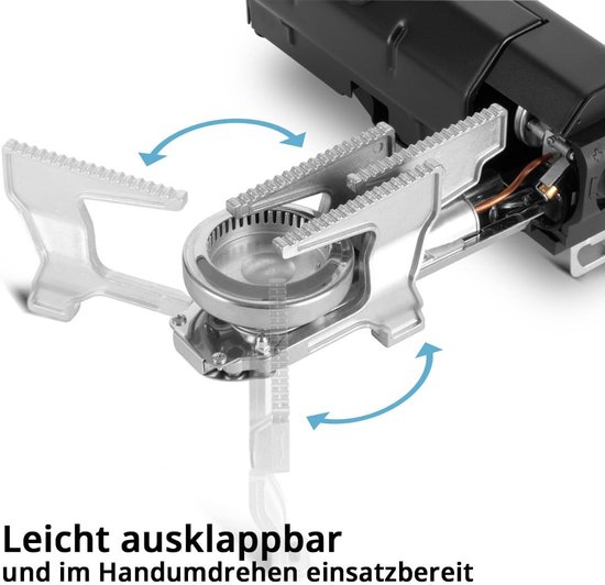 Opvouwbare Camping Kookset met 1700W Gasfornuis en Aluminium Pannen — afbeelding 4