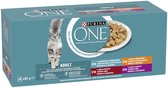 PURINA ONE ADULT met diepzeevis, kip, rundvlees, lam Kattenvoer nat (40 x 85g)