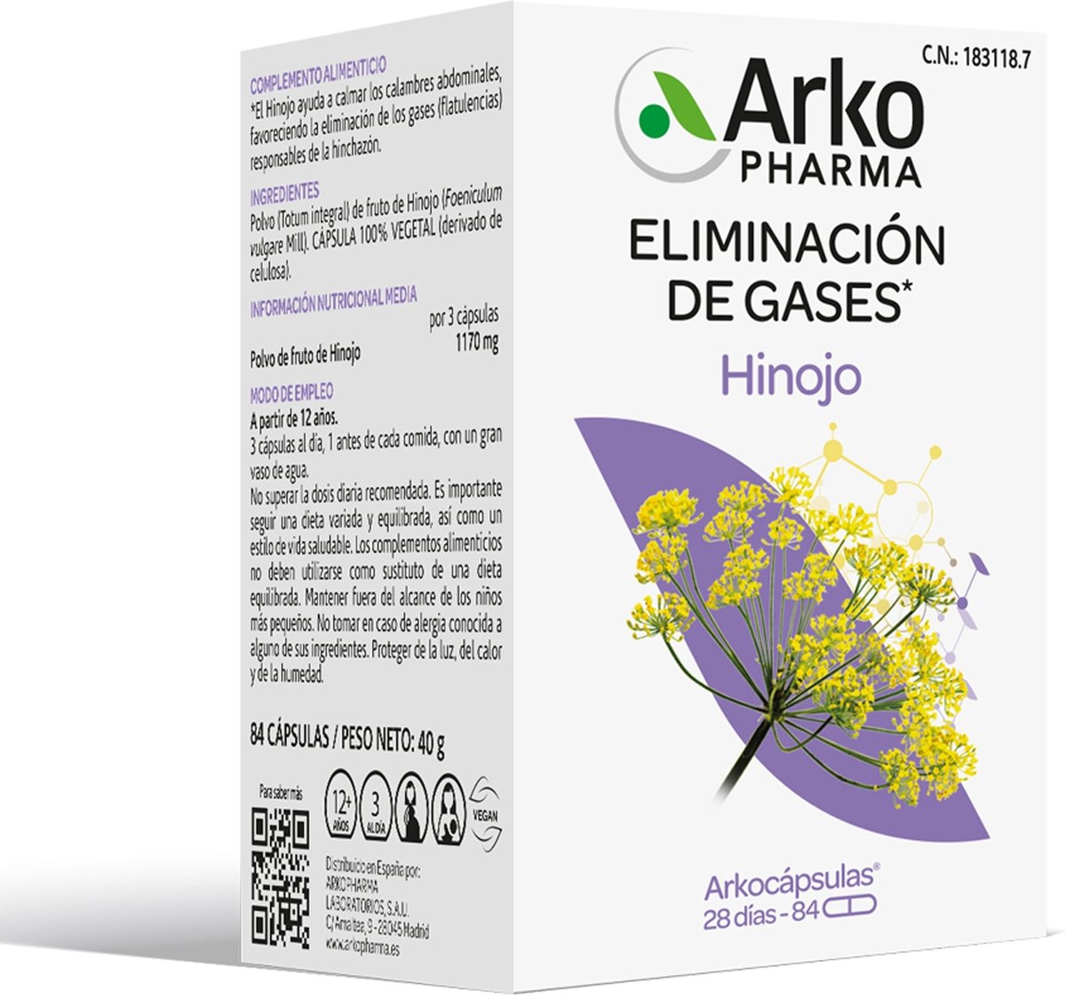 ARKOCAPS Venkel 84 capsules|Arkocápsulas Fennel 84 capsules|Arkocápsulas Fenouil 84 capsules