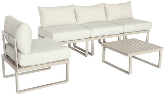 sweeek - Ensemble lounge modulaire en aluminium 4 places pour l'extérieur - clea