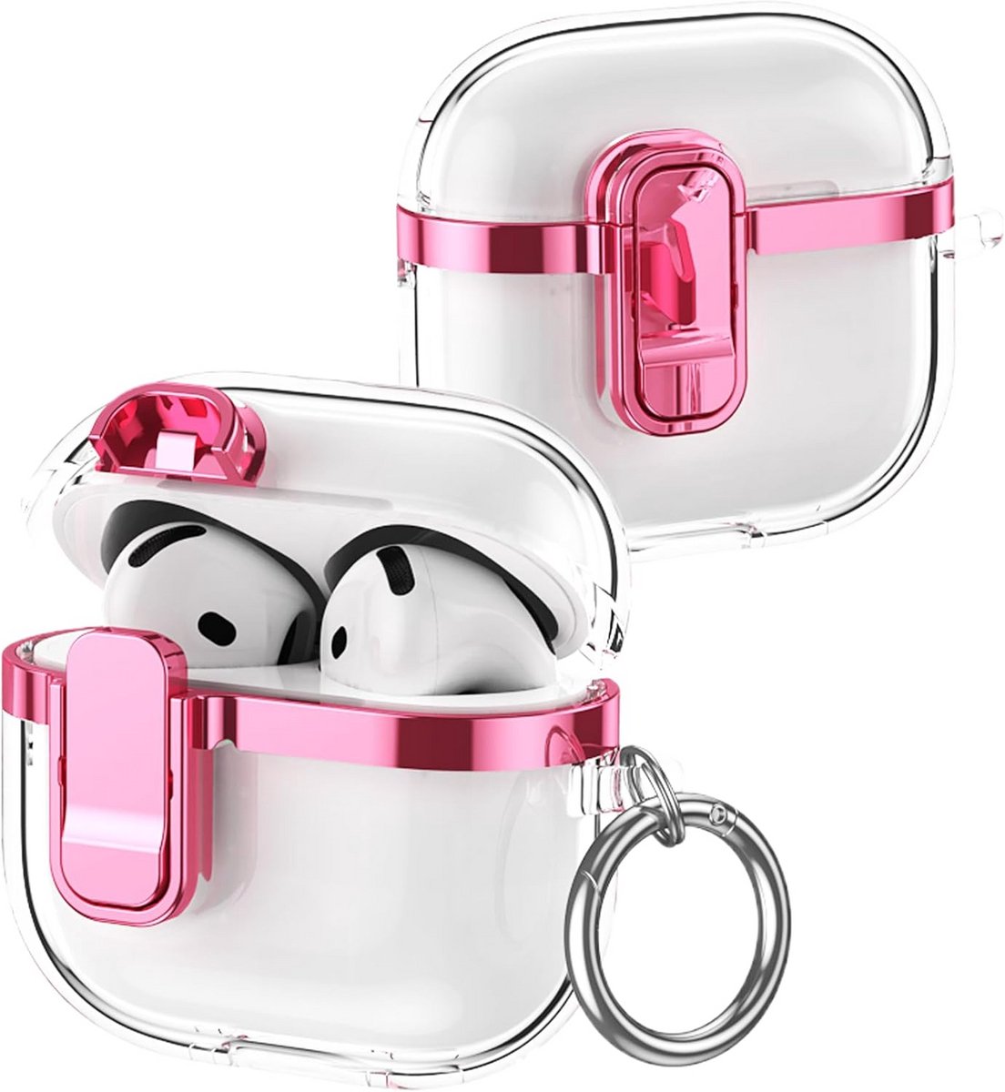 Transparante Beschermhoes voor AirPods 4 (2024) met Karabijnhaak