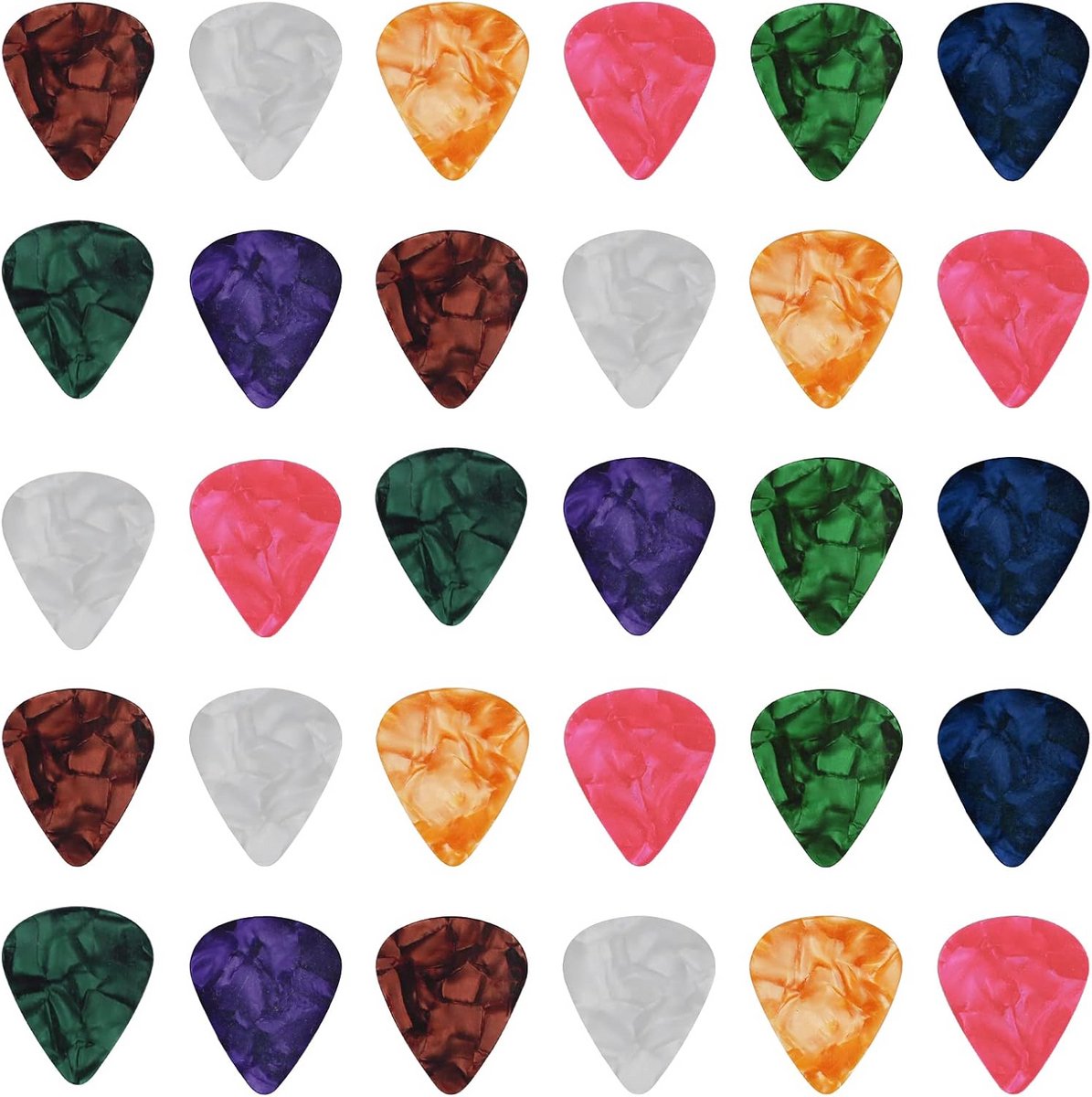 Plectrums Set voor Gitaar, Bas en Ukulele - 30 Stuks in 6 Verschillende Diktes