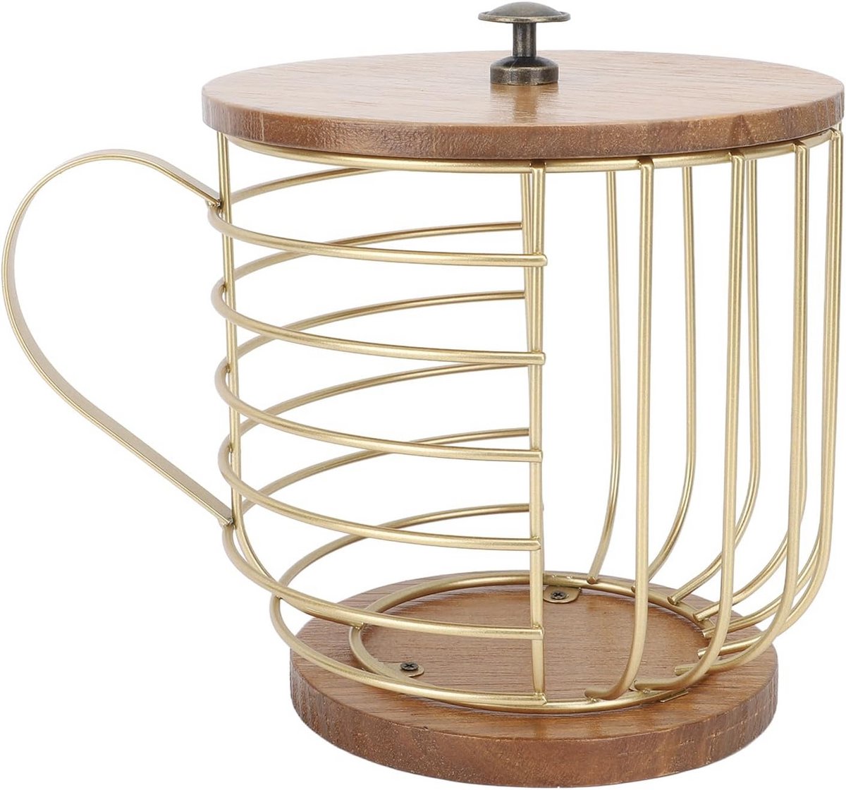 Koffiecupjes Houder met Houten Bodem en Deksel - Grote Capaciteit