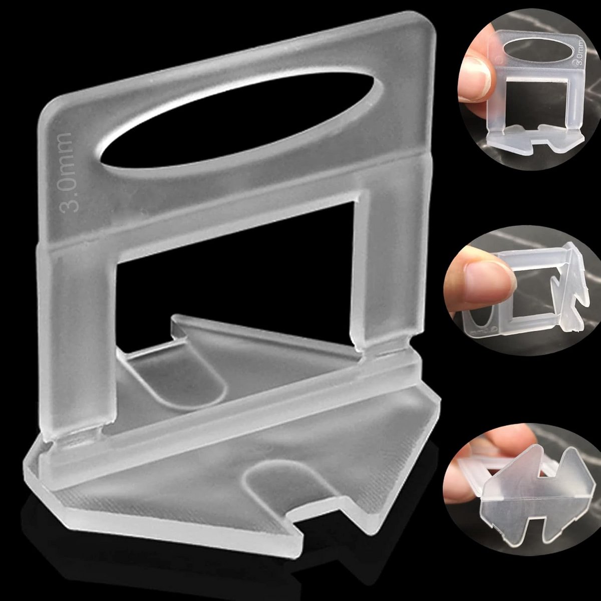 300 Stuks Tegelnivelleringssysteem Clips 3 mm voor Perfect Rechte Tegels