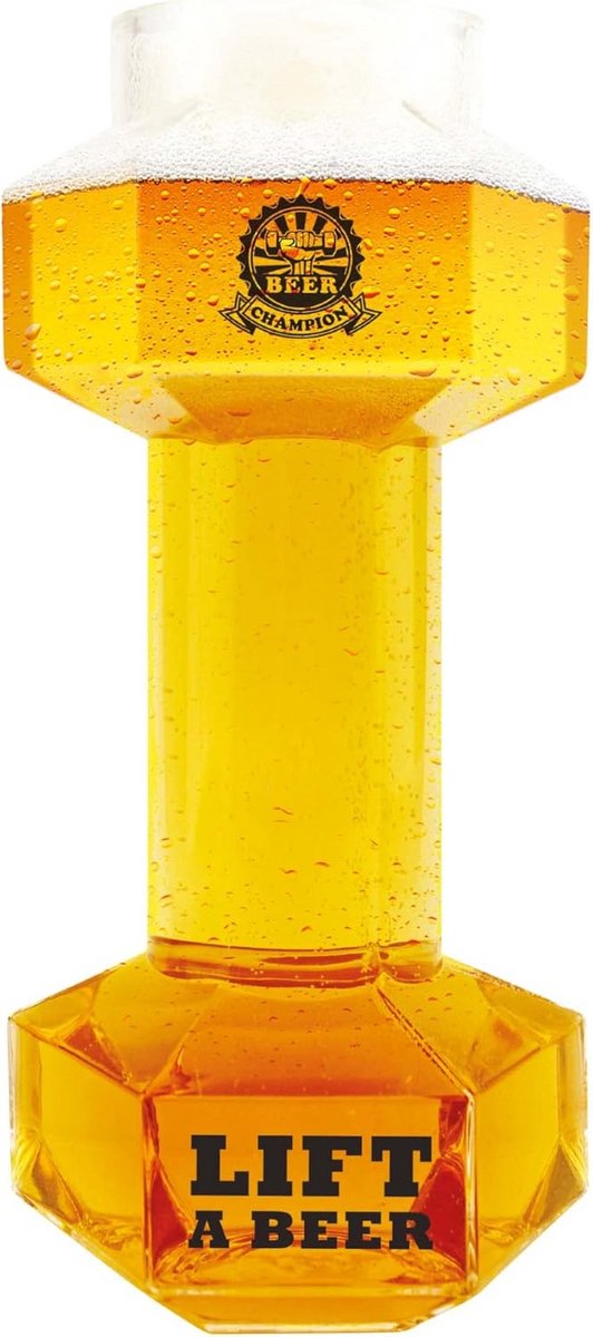 Grappig Bierglas in Haltervorm - 0.68L - Cadeau voor Fitnessfans