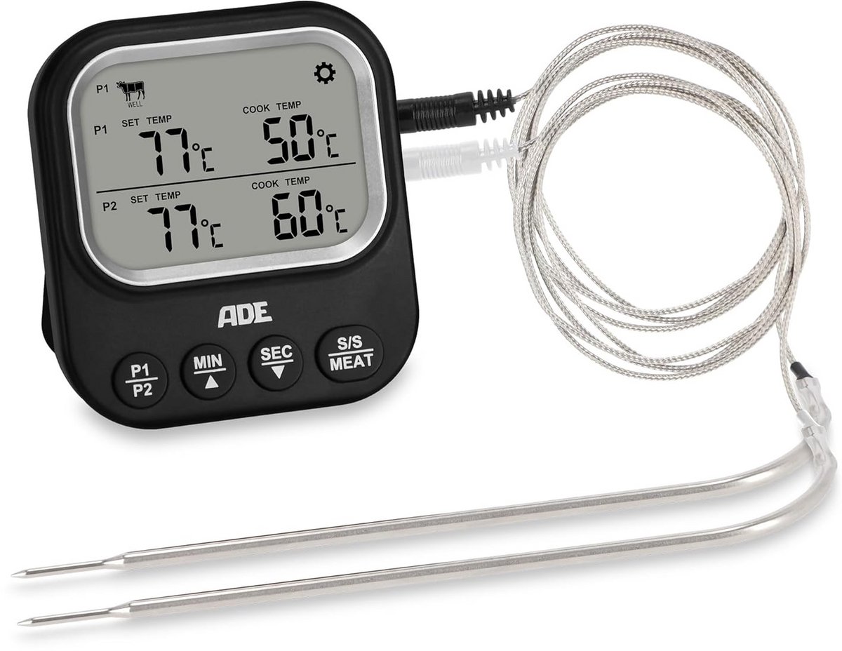Digitale Keukenthermometer met 2 Sondes voor Vlees, Oven en BBQ tot 250°C