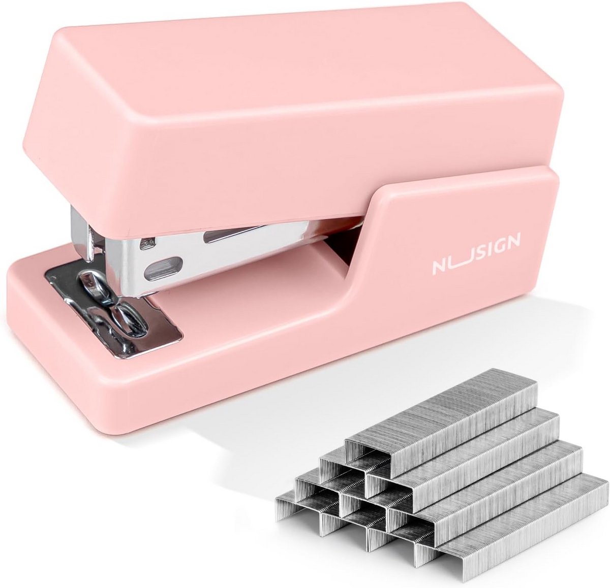 Mini Nietmachine Roze met 830 Nietjes, Compact Metalen Nietapparaat voor 25 Vel