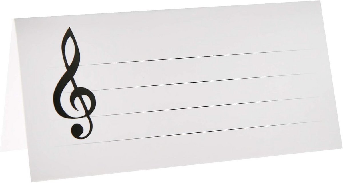 Muziek Thema Placemats Wit Karton - 10 Stuks Tafeldecoratie Sleutelprint