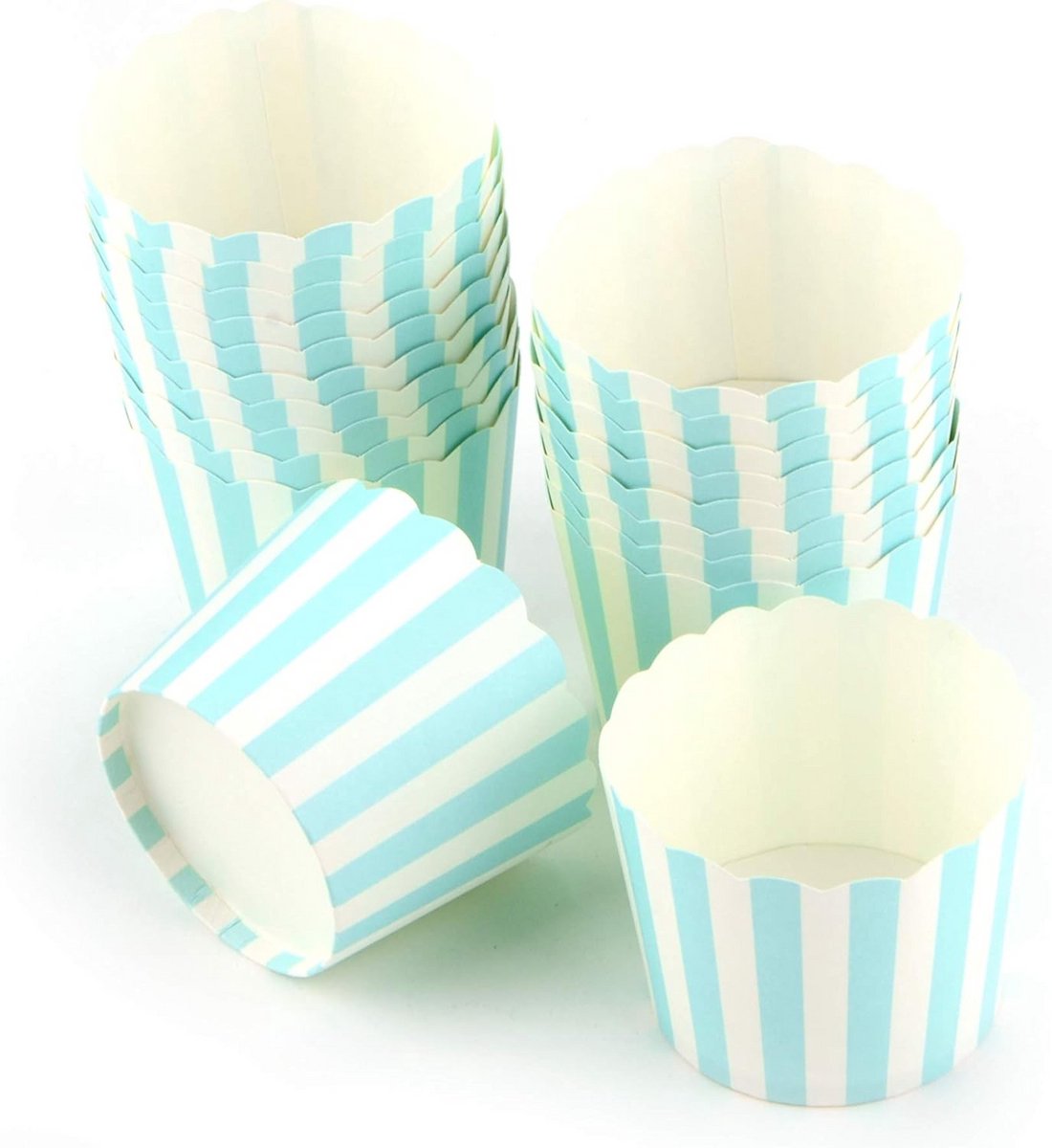 20 Blauwe Cupcake Vormpjes Bakvormpjes Karton Ovenbestendig
