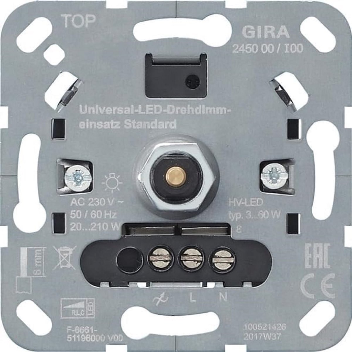 Draaidimmer S3000 UniLED Geschikt voor Verschillende Verlichtingstypen