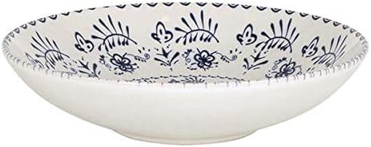 Glanzend Porseleinen Bord Monaco Blauw 21 cm Diep