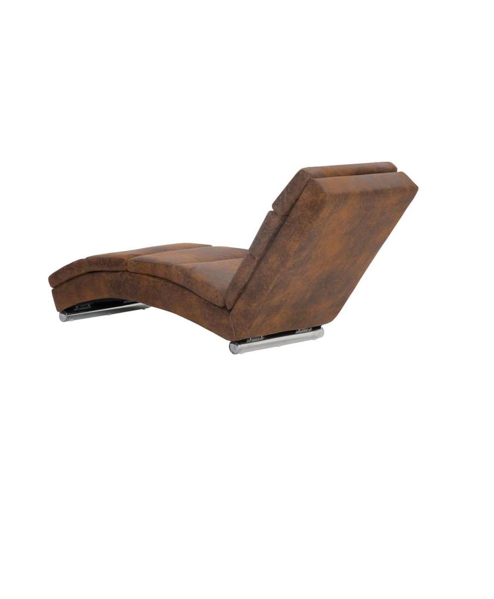 Chaise Longue Bruin Kunst Suède Leer Chaise Loungebank Chaise sofa