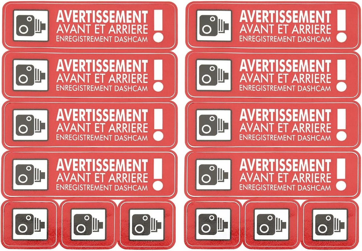2x CCTV Dashcam Opname Stickers voor Voertuigen - Beveiliging Zichtbaar