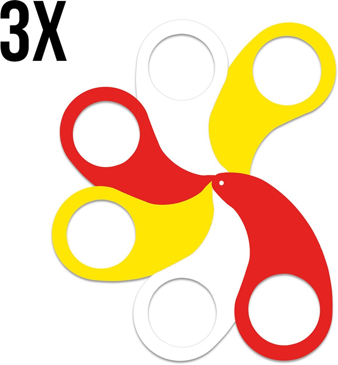 3 stuks - Hold Ub bekerhouder festival - Bierhouder - Draagtray - Bierwaaier - Carnaval - Oeteldonk - 6 bekers - Rood/wit/geel