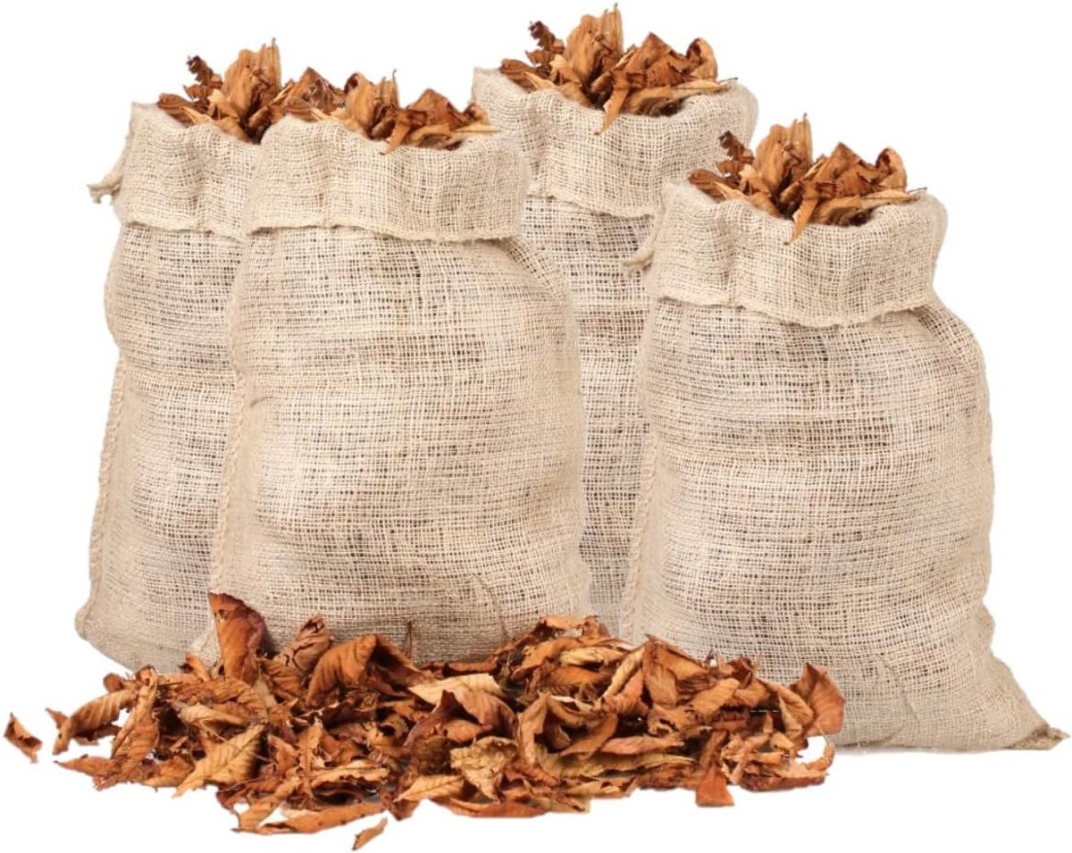 Set van 4 Jute Zakken voor Tuinafval en Compost 95x45 cm Ecologische Opbergzakken