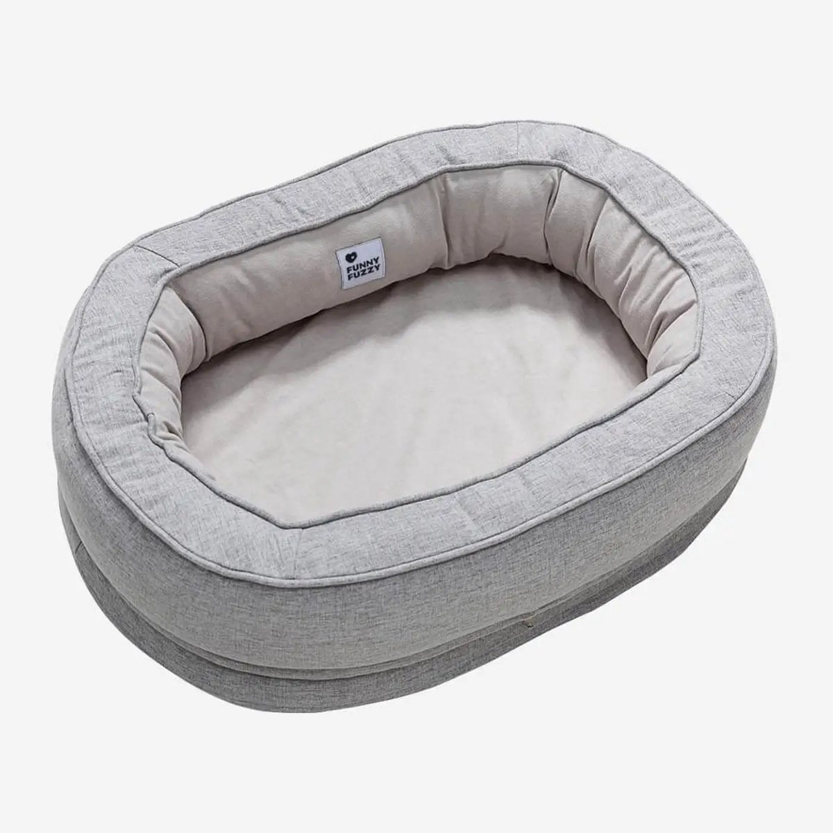 PetPlaza Donutvormige Orthopedische Hondenmand Maat L – Grijs – Hondenslaapbank met Verhoogde Rand – Waterdicht & Wasbaar – Anti-Slip – Comfortabel Hondenbed