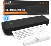 PerfectPrint Thermische Printer A4 - Inclusief 2 Rollen Papier - Nieuwe App - Mini Pinter voor Mobiel / Laptop / Computer - Draagbare Pocket Printer - 203 DPI - 2600 MAH - Zwart - Vernieuwde Software