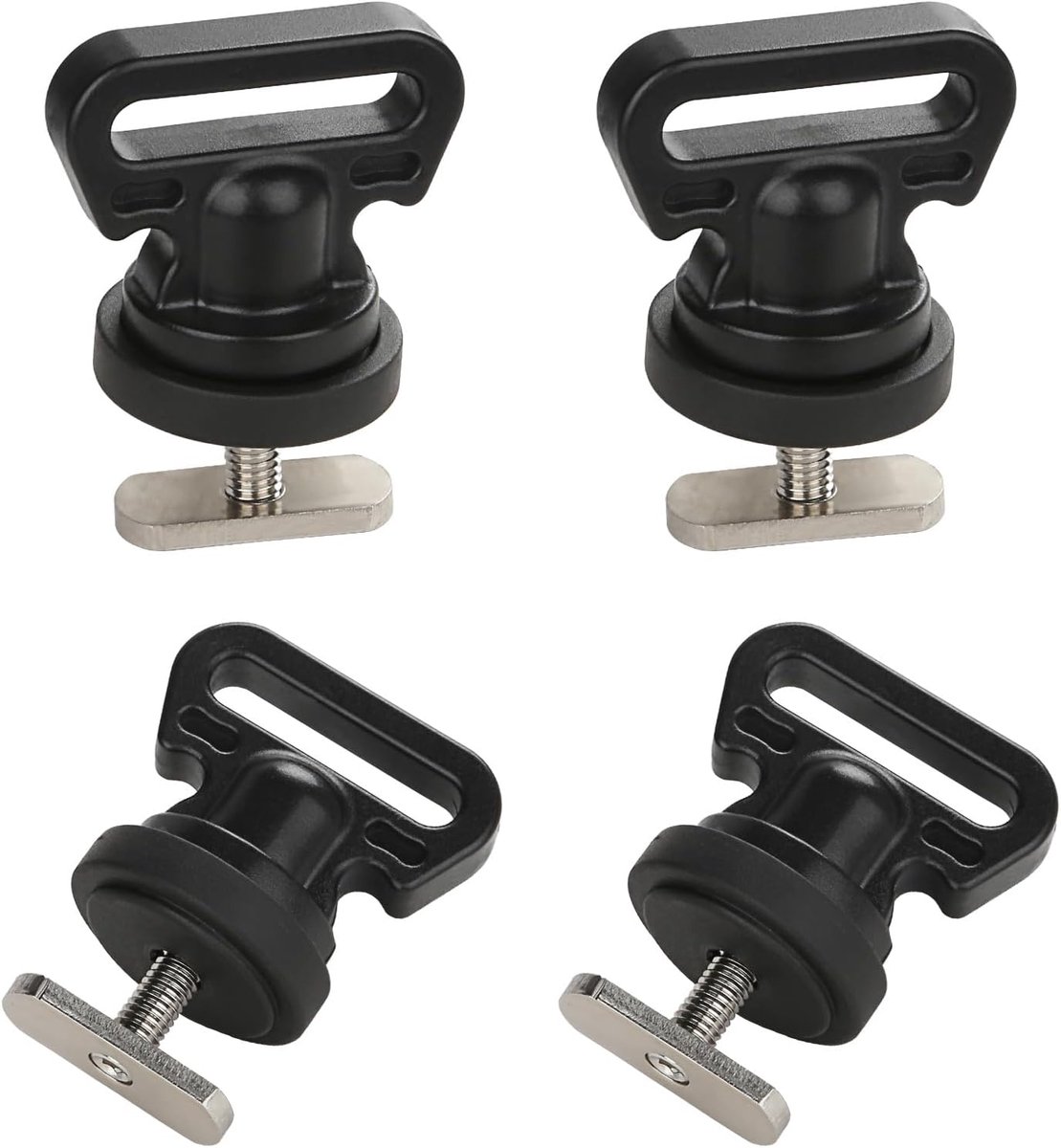 Kayak Rail Strap Set, inclusief verticale riemen voor het vastzetten van koelboxen, containers en andere kajakrailaccessoires, 4-delige set