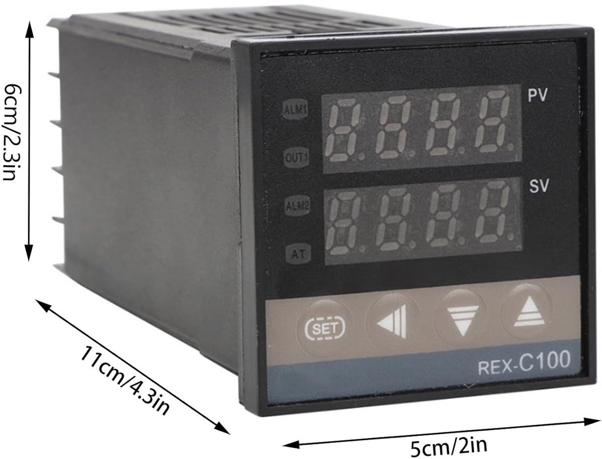 Digitale PID Temperatuurregelaar met Solid State Relais en K-Type Thermokoppel Set