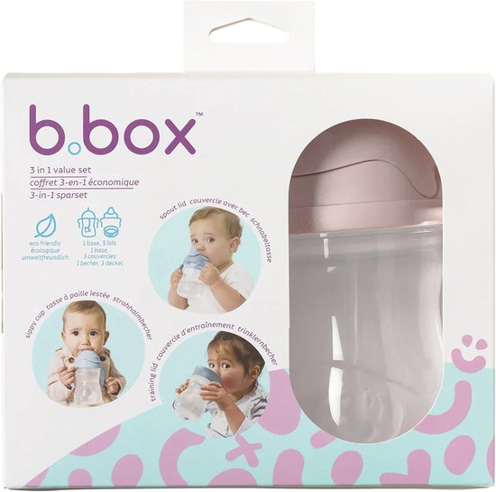 b.box Peuter 3-in-1 voordelige set I Eén beker, drie deksels om baby's en peuters te helpen bij het drinken. BPA-vrij, vaatwasmachinebestendig - Vanaf 4 maanden - 240 ml/8 oz van Merkloos — afbeelding 3