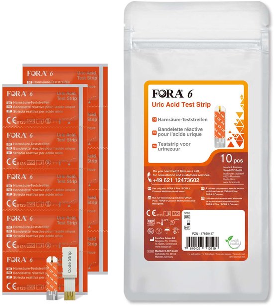FORA 6 Urinezuur Teststrips (10 Stuks)