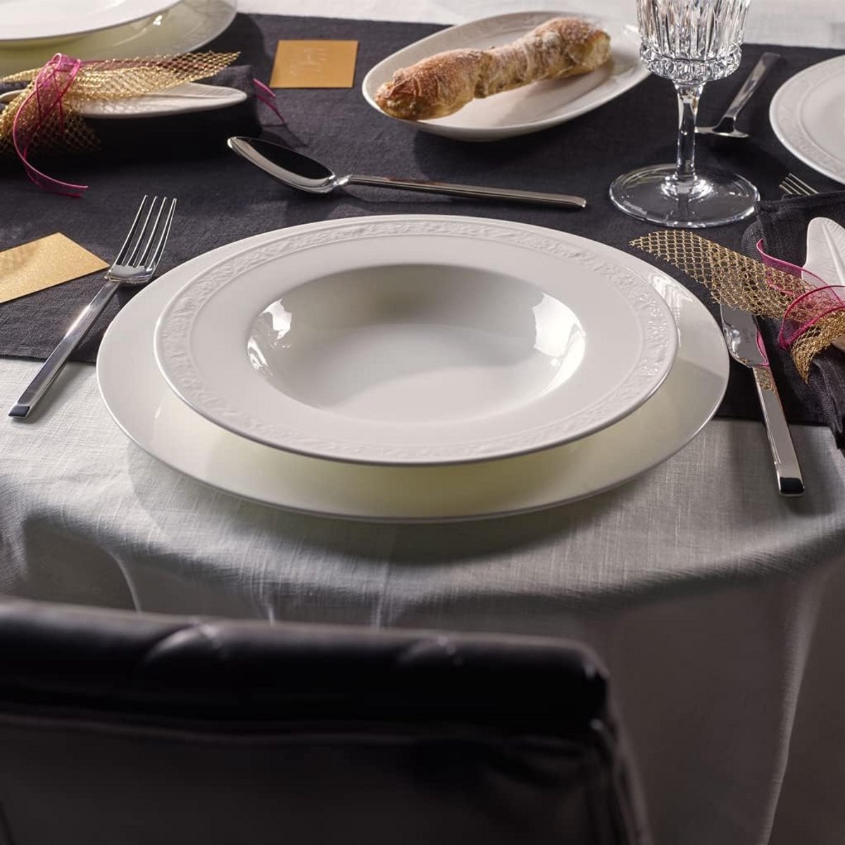 Diep Bord Wit Porselein - Elegant Dinerbord