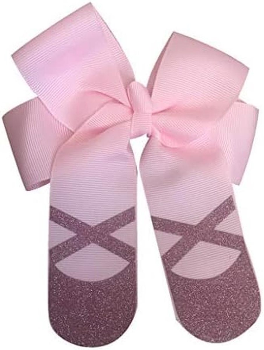 Grote Roze Glitter Haarstrik voor Meisjes - Ballet & Dans Accessoire