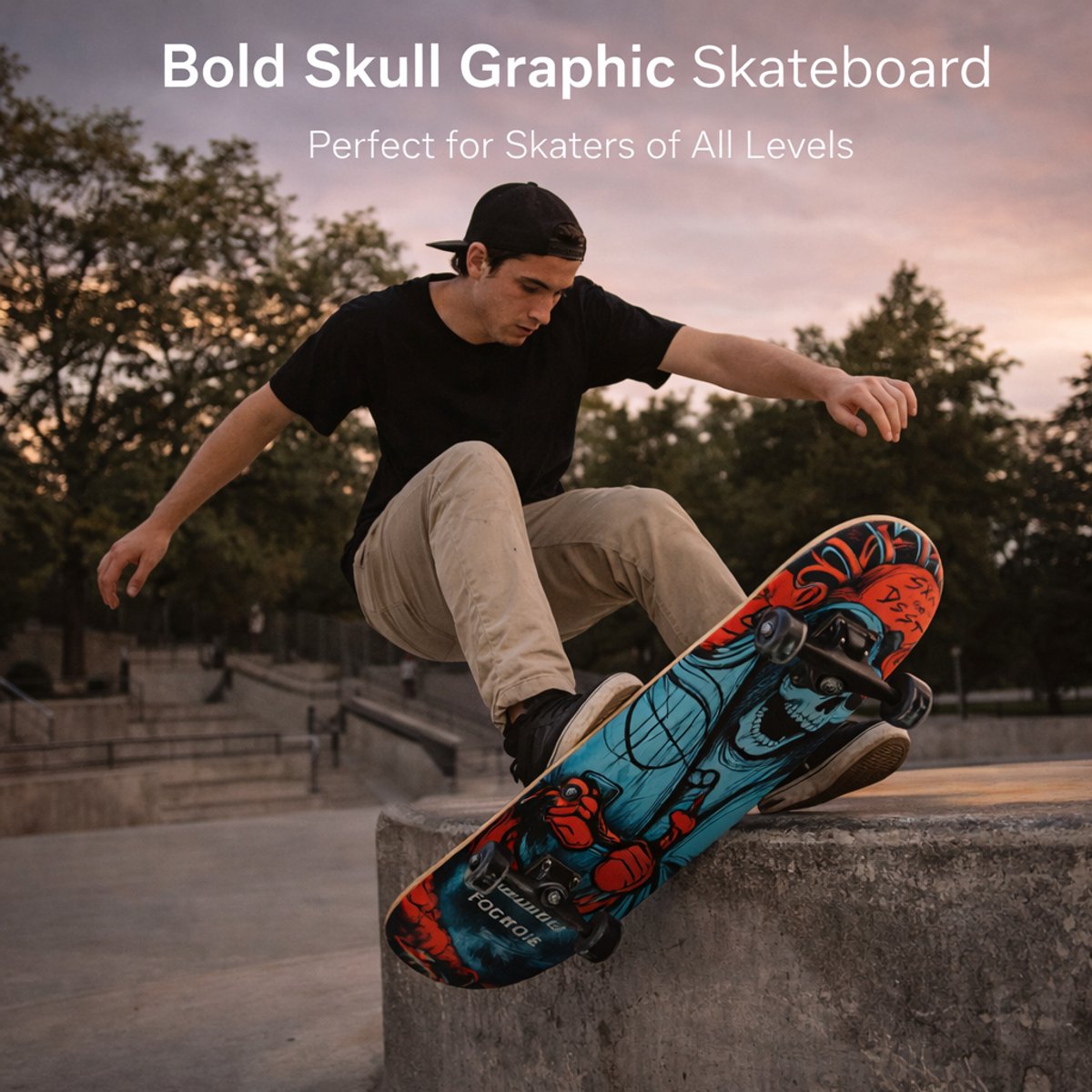 Suotu Skateboard - 80x20cm - ABEC-9 - 95A - schokabsorptie - Jongens - Meisjes - Volwassenen Skateboards — afbeelding 2