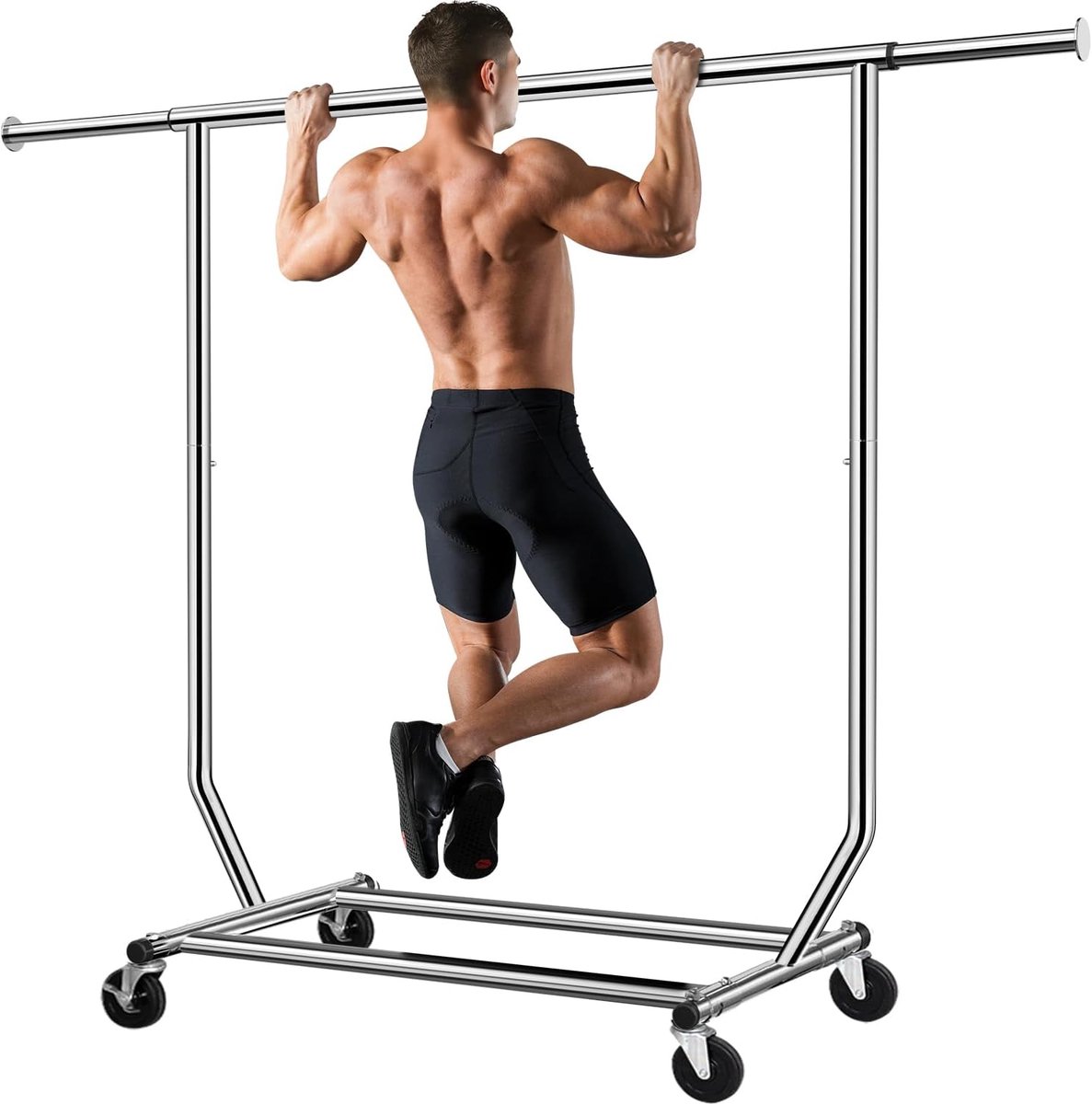 Kledingrek op Wieltjes - Kledingrek - Verrijdbaar op Wielen - Professioneel Kledingrek - Garderoberek - Hoogwaardige Kwaliteit - Kledingrek met Wielen - Kledingrekken - Kledingstang - 180 Kg - Lengte 130-190 cm - van Imperatoris