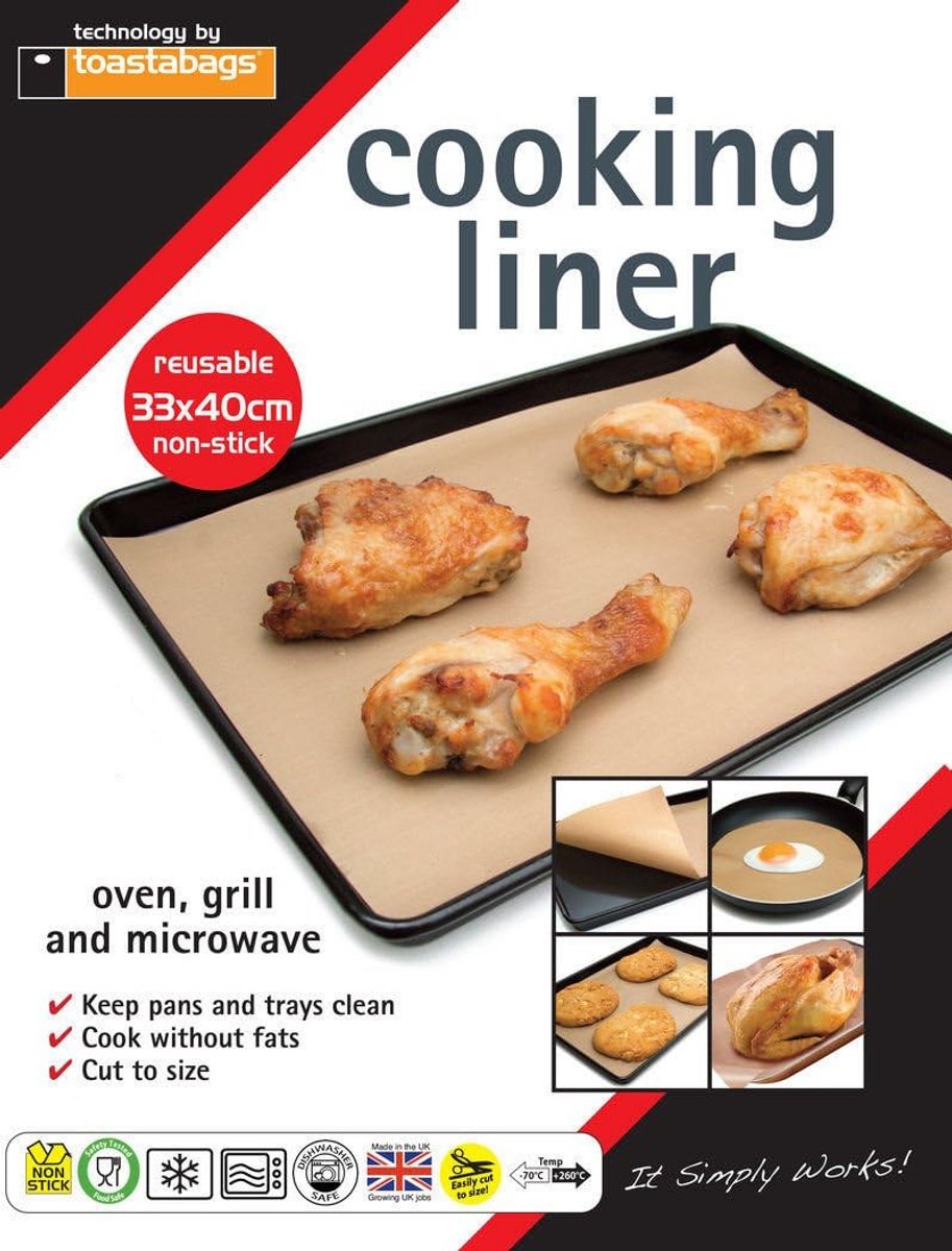 Set van twee kookliners 33x40cm - Antiaanbaklaag - Herbruikbaar - Oven, Grill en Magnetron