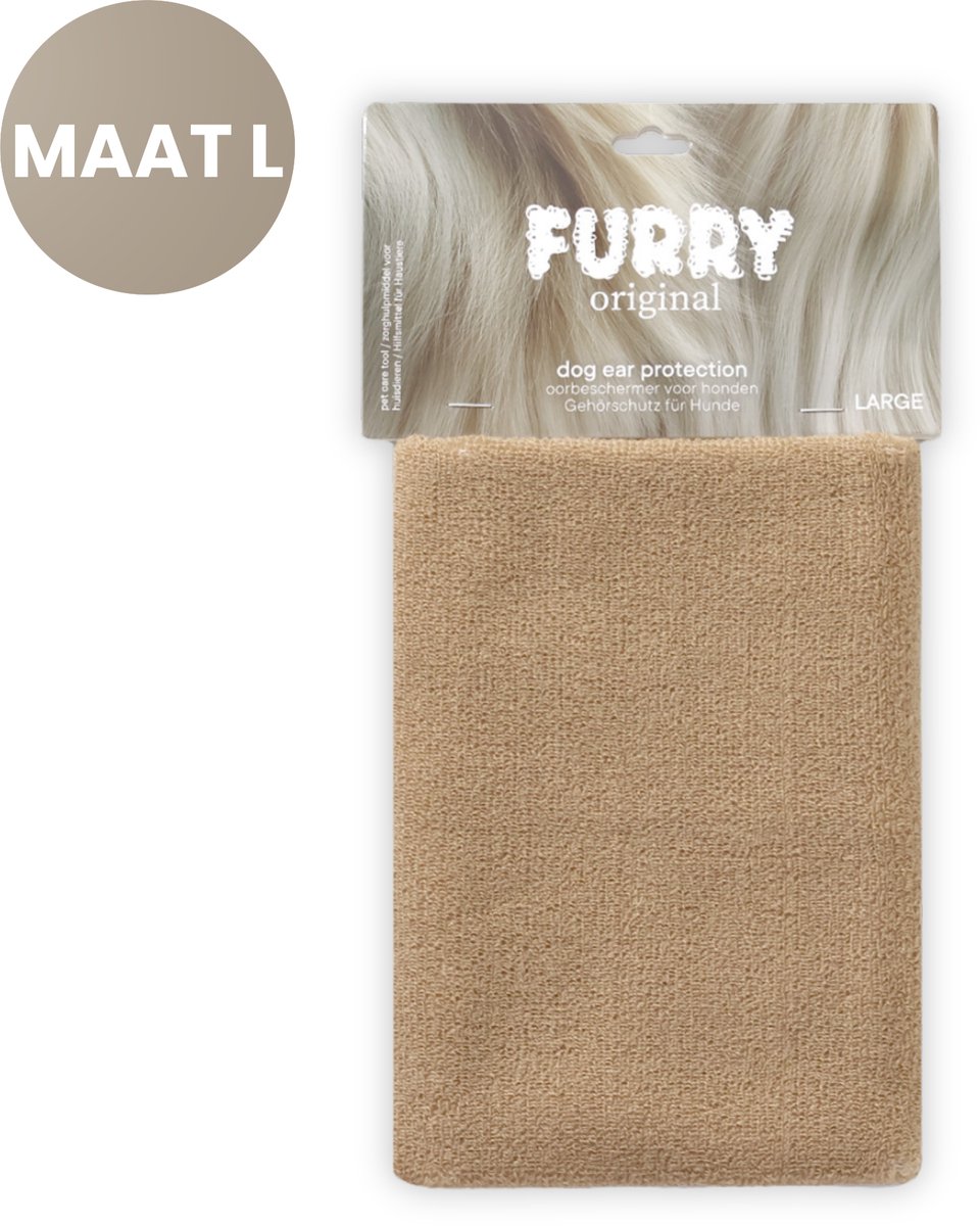 Furry Original® Oorbeschermer Hond - Gehoorbescherming voor Waterblazer en Shampoo Beurt - Kalmering & Minder Stress - Oorbescherming Hoofdband - Honden Verzorging - Large - Mokka Bruin