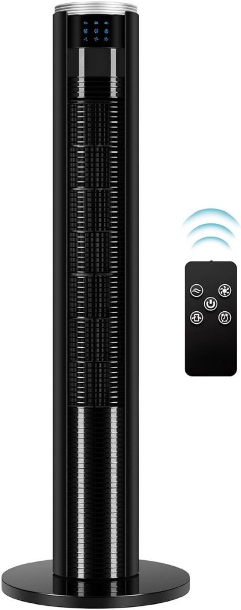 DYNA® Ventilator toren - Ventilator staand - Torenventilator - Zwart - 28cm x 28cm x 87cm