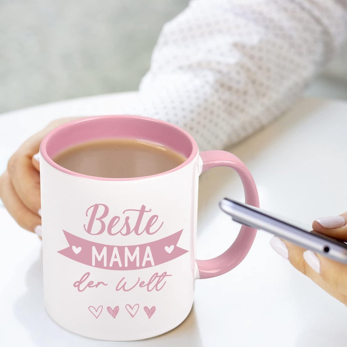 Roze mok 320 ml Beste Mama ter wereld - cadeau voor Moederdag, verjaardag en kerst — cadeau in Koken & Dineren - foto 2