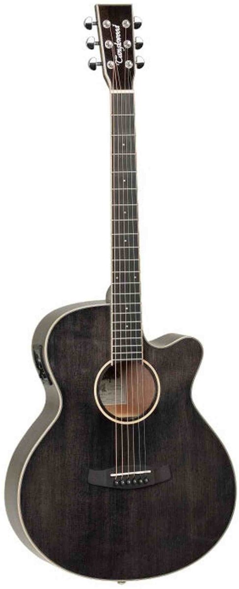 Tanglewood Winterleaf 4 CE BS Super Folk Cutaway Elektro-Akoestische Gitaar Solid Spruce Black Gloss