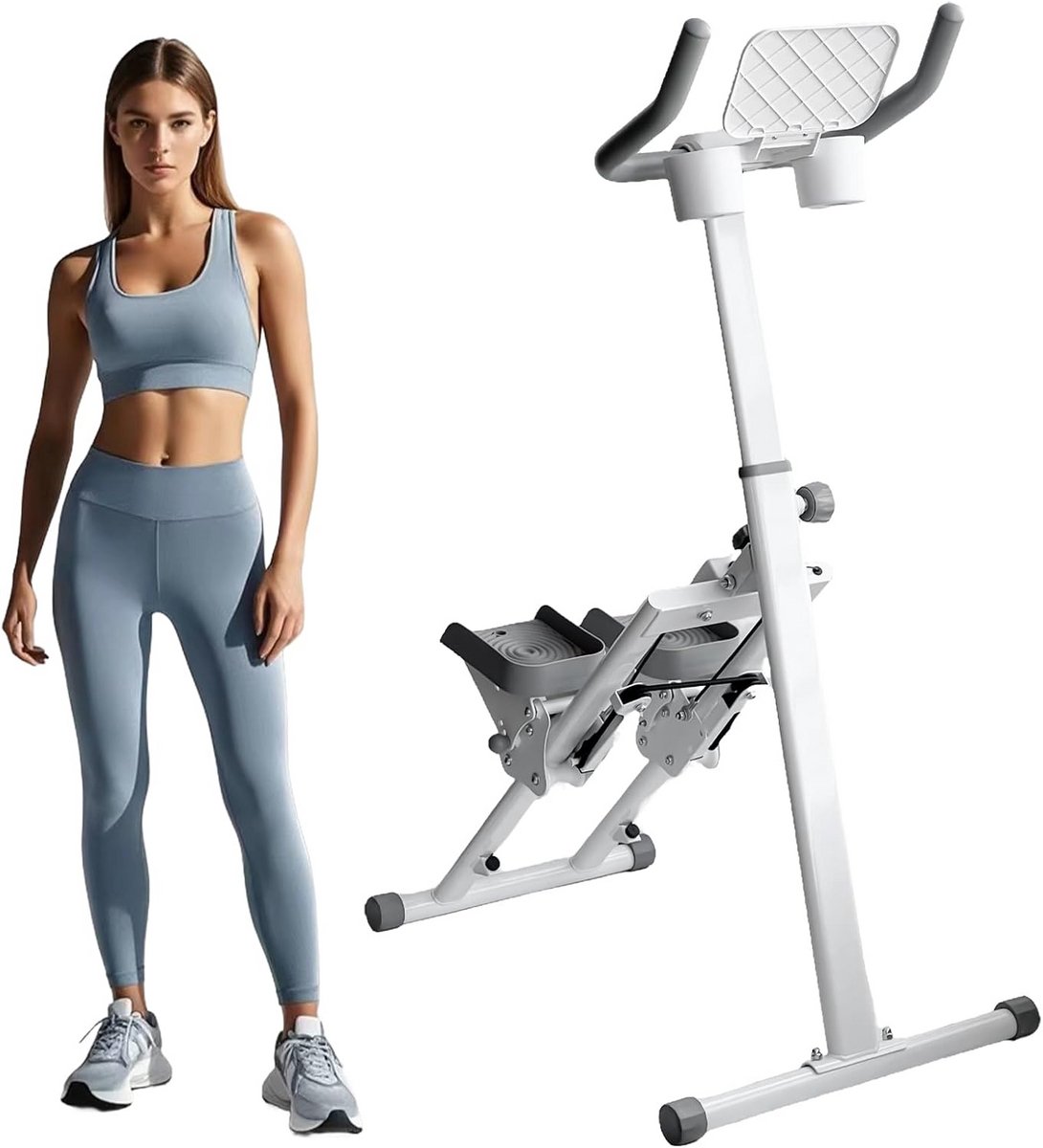 Opvouwbare trap stepper met stuur - Full body workout cardio apparaat voor thuis