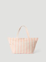 Björn Borg Strandtas Met Rits Tote Bag - Polyester Recyclé - Met Magneetsluiting - 27 Liter - Rose/Wit Rayé