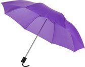 Kleine opvouwbare/inklapbare paraplu paars 93 cm diameter - Regenbescherming