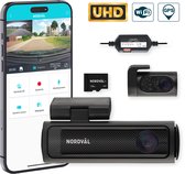 Nordväl dashcam met app-weergave, losse module, SD-kaart, GPS en WiFi.