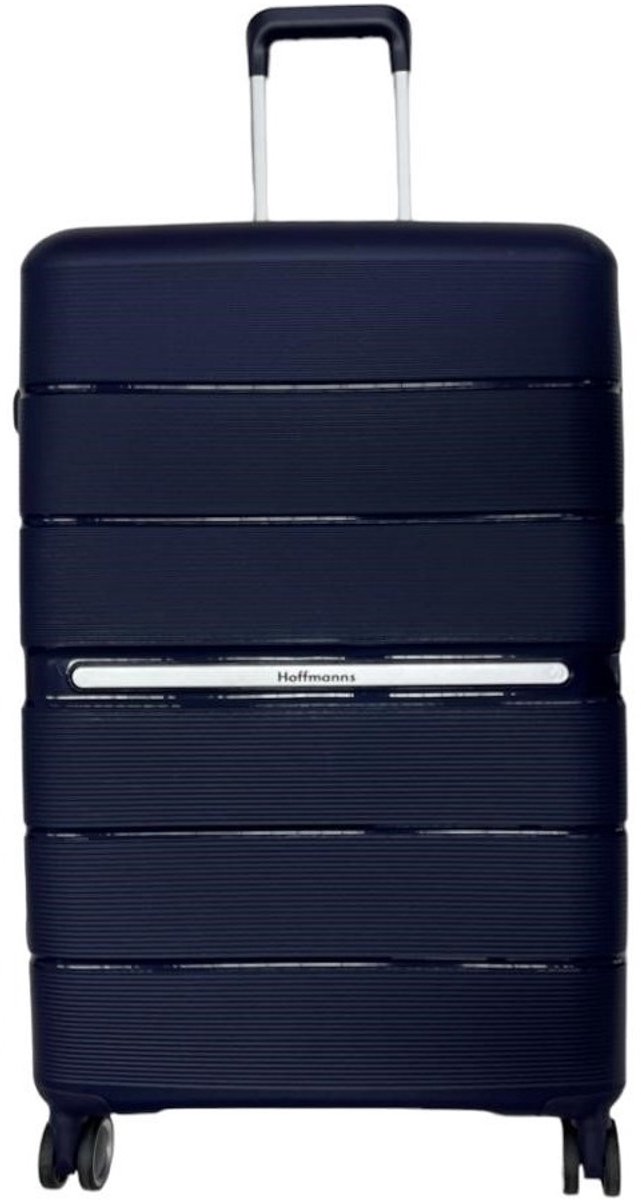 Violet Ruimbagage Koffer L – afm. 76x52x30 cm - PP Harde Koffer – 4 dubbele zwenkwielen – TSA Slot - 105L - Blauw
