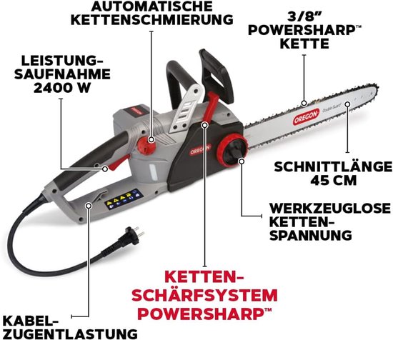 Elektrische Kettingzaag 2400W met Veiligheidshelm en Vizier - Krachtig en Stil van Merkloos	 — afbeelding 4